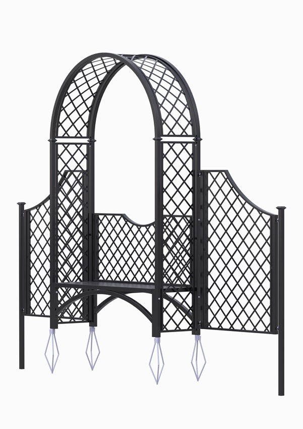 classic-garden-elements-portofino-rosenbogen-mit-bank-und-zaun-150-cm image 3