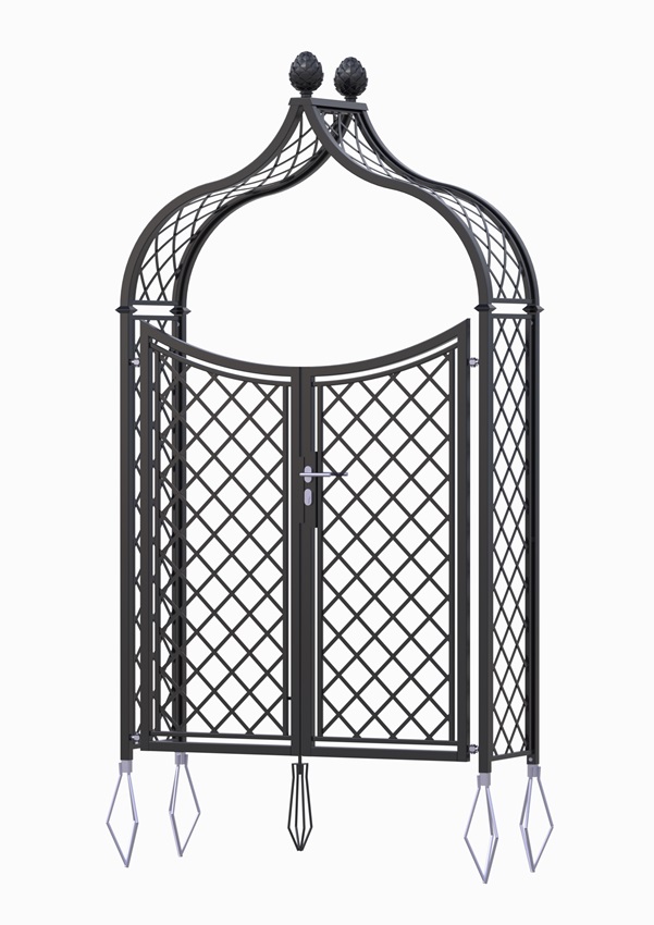 classic-garden-elements-brighton-metall-rosenbogen-tor-282-cm-schwarz image 2