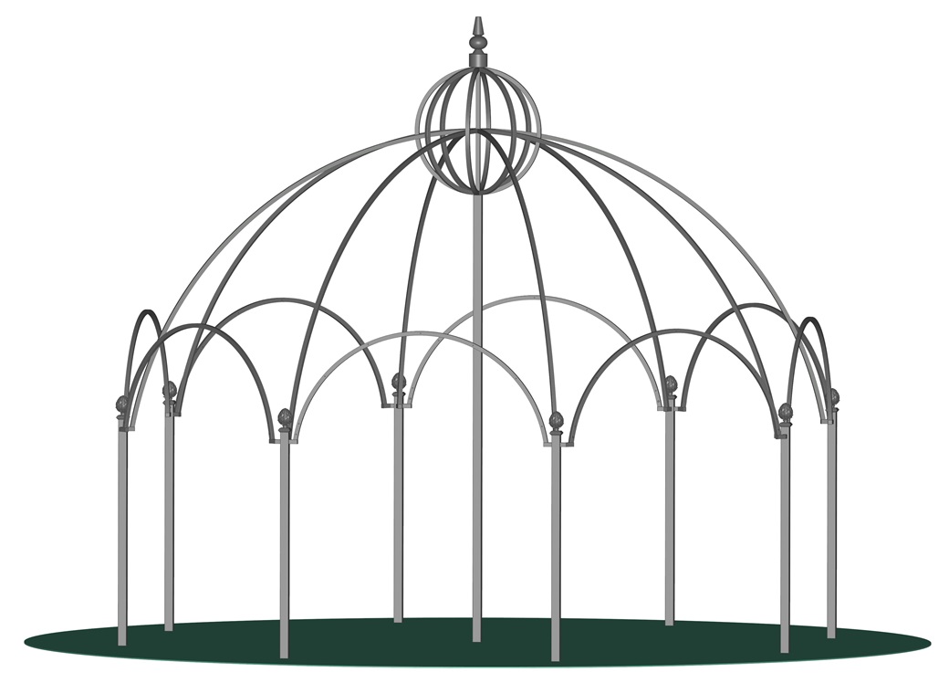 classic-garden-elements-peter-beales-rosenpavillon-metall-schwarz-kuppel image 3