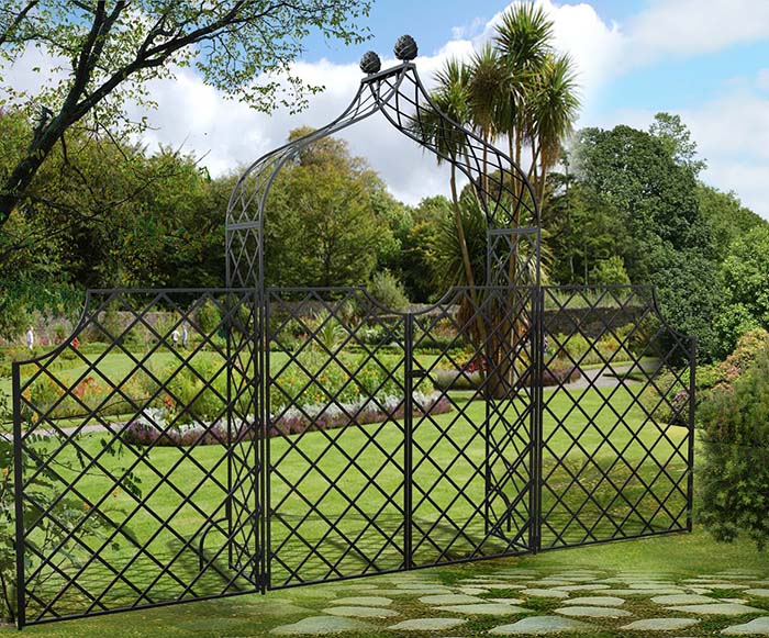 classic-garden-elements-kiftsgate-rosenbogen-tor-zaun-180-cm-schwarz image 1