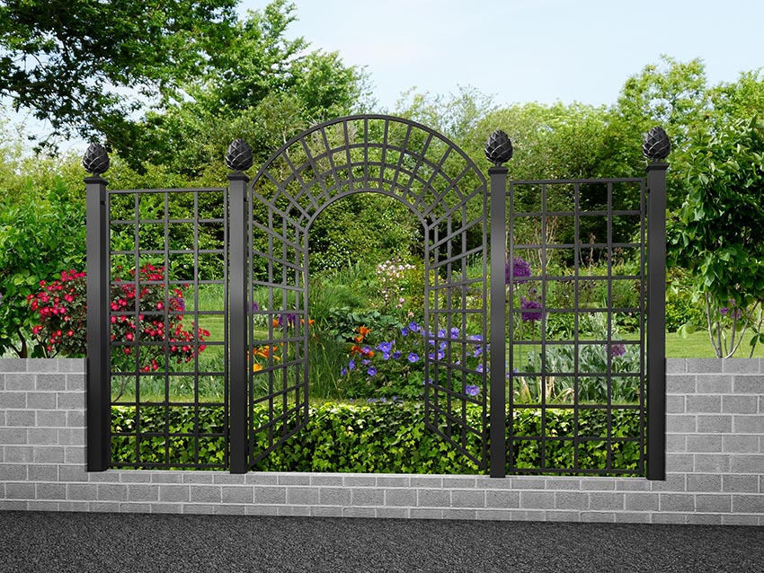 classic-garden-elements-sezincote-zaun-set-schmiedeeisen-schwarz image 2