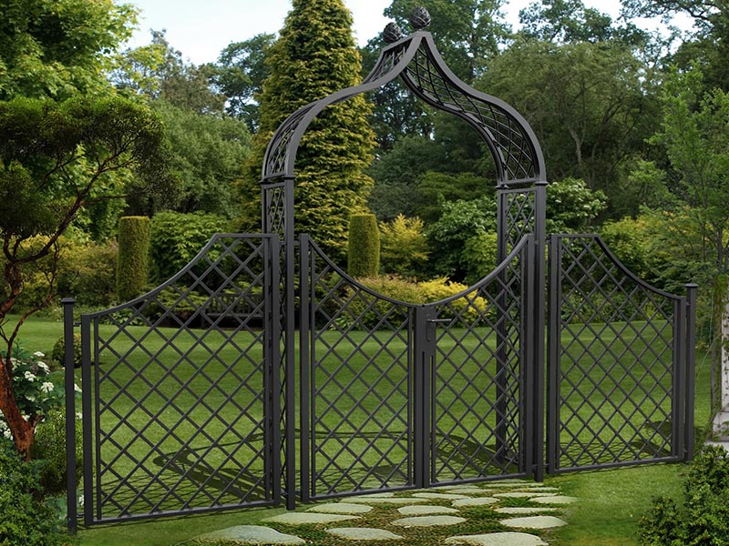 classic-garden-elements-brighton-rosenbogen-mit-tor-zaun image 1