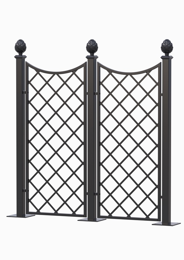 classic-garden-elements-paravent-trenngitter-metall-schwarz-zaun image 1