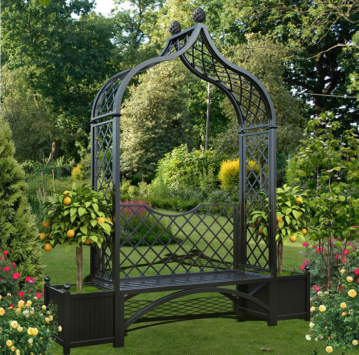 classic-garden-elements-brighton-rosenbogen-bank-k-bel-schwarz image 1