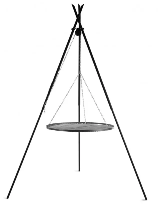 cookking-tipi-schwenkgrill-210cm-grillrost-50cm-rohstahl image 1