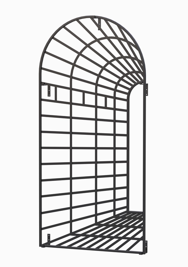 classic-garden-elements-trompe-l-il-wand-rankgitter-metall-schwarz image 3