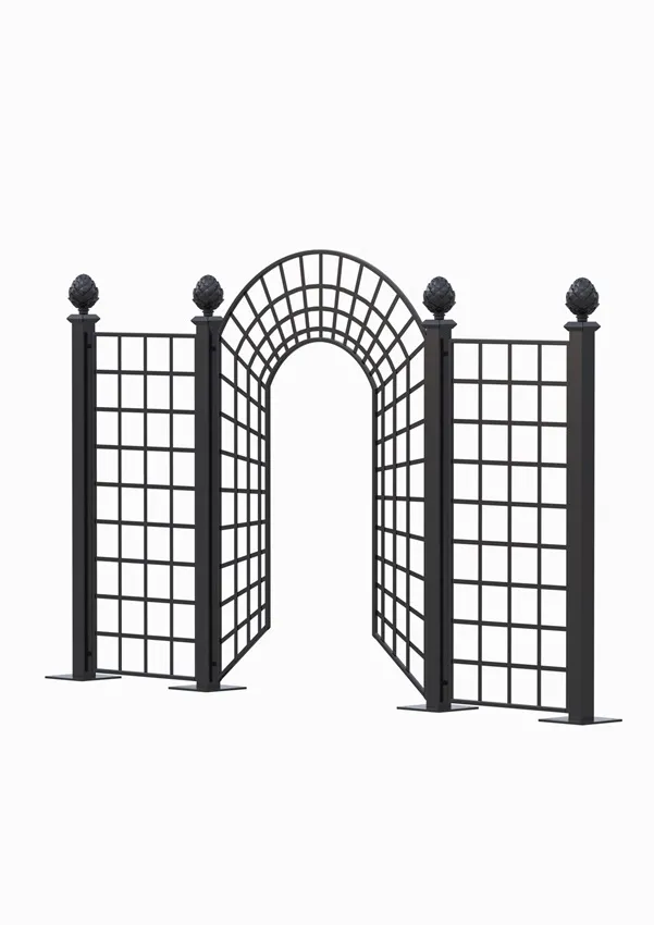 classic-garden-elements-sezincote-zaun-set-schmiedeeisen-schwarz image 1