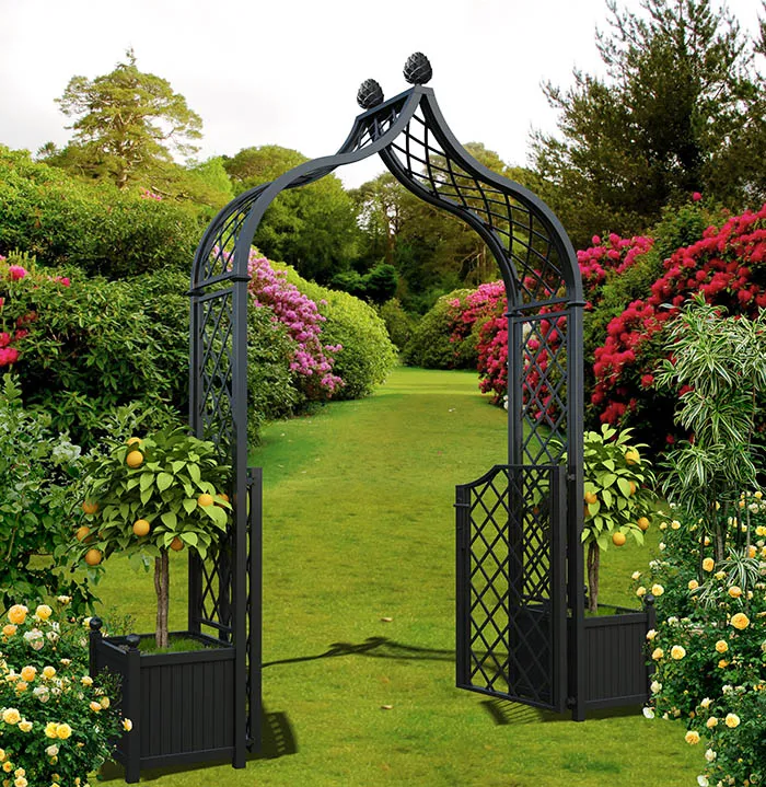 classic-garden-elements-brighton-rosenbogen-metall-mit-t-r-k-bel image 1