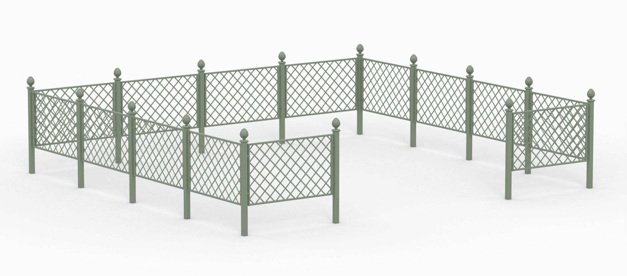 classic-garden-elements-restaurant-trenngitter-metall-schwarz-zaun image 2