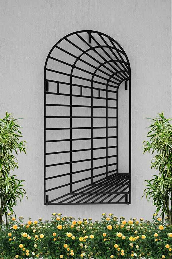 classic-garden-elements-trompe-l-il-wand-rankgitter-metall-schwarz image 6