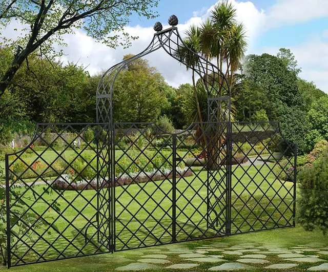 classic-garden-elements-kiftsgate-rosenbogen-tor-zaun-180-cm-schwarz image 1