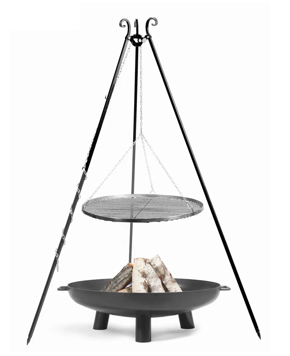 cookking-bali-schwenkgrill-set-180cm-rost-60cm-schale-70cm image 1