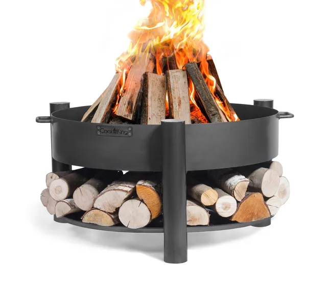 cookking-montana-feuerschale-60-cm-mit-holzlager-schwarz image 1