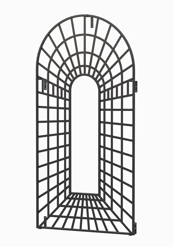 classic-garden-elements-trompe-l-il-wand-rankgitter-metall-schwarz image 1