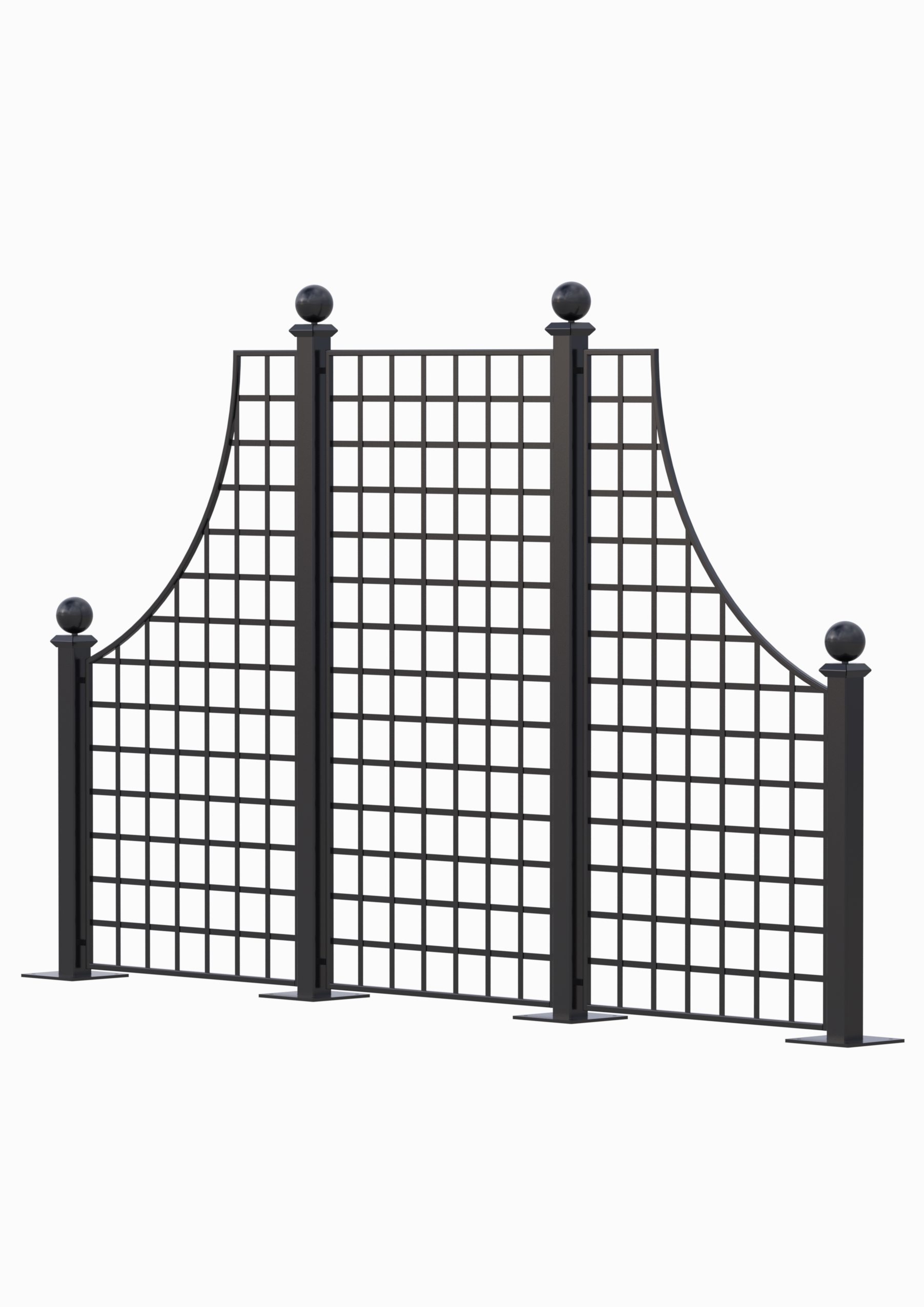 classic-garden-elements-rushton-hall-metallzaun-schwarz-344cm image 1