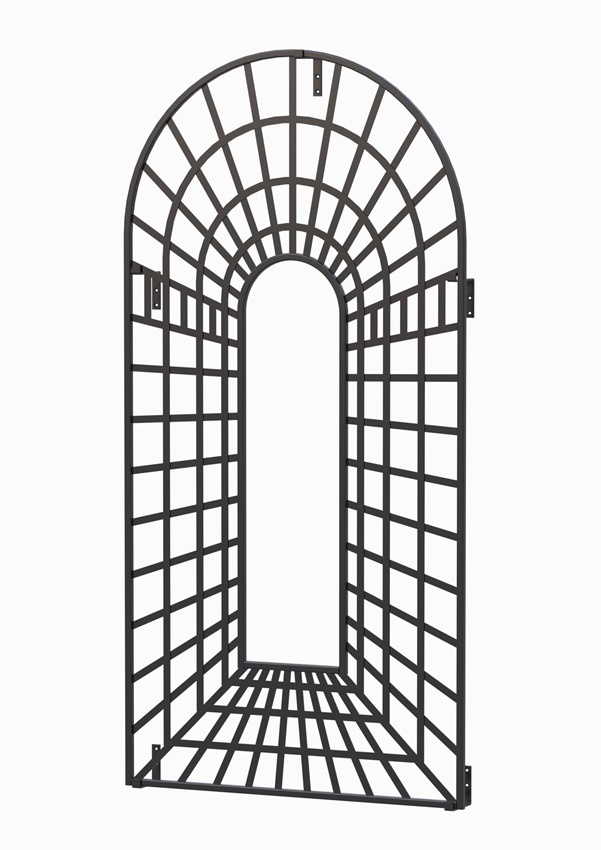 classic-garden-elements-trompe-l-il-wand-rankgitter-metall-schwarz image 1