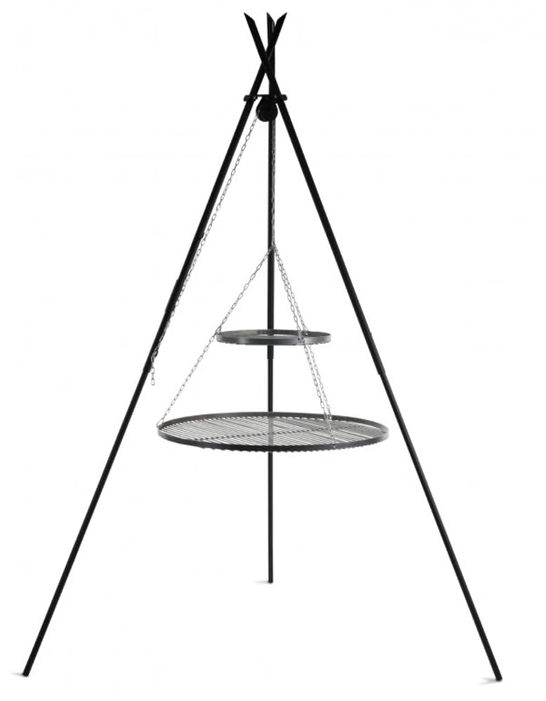 cookking-tipi-schwenkgrill-210-cm-rohstahl-doppelrost-80-40-cm image 1
