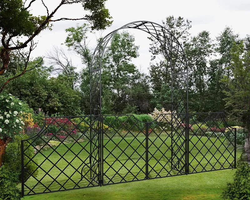 classic-garden-elements-bagatelle-rosenbogen-mit-zaun-und-t-r image 1