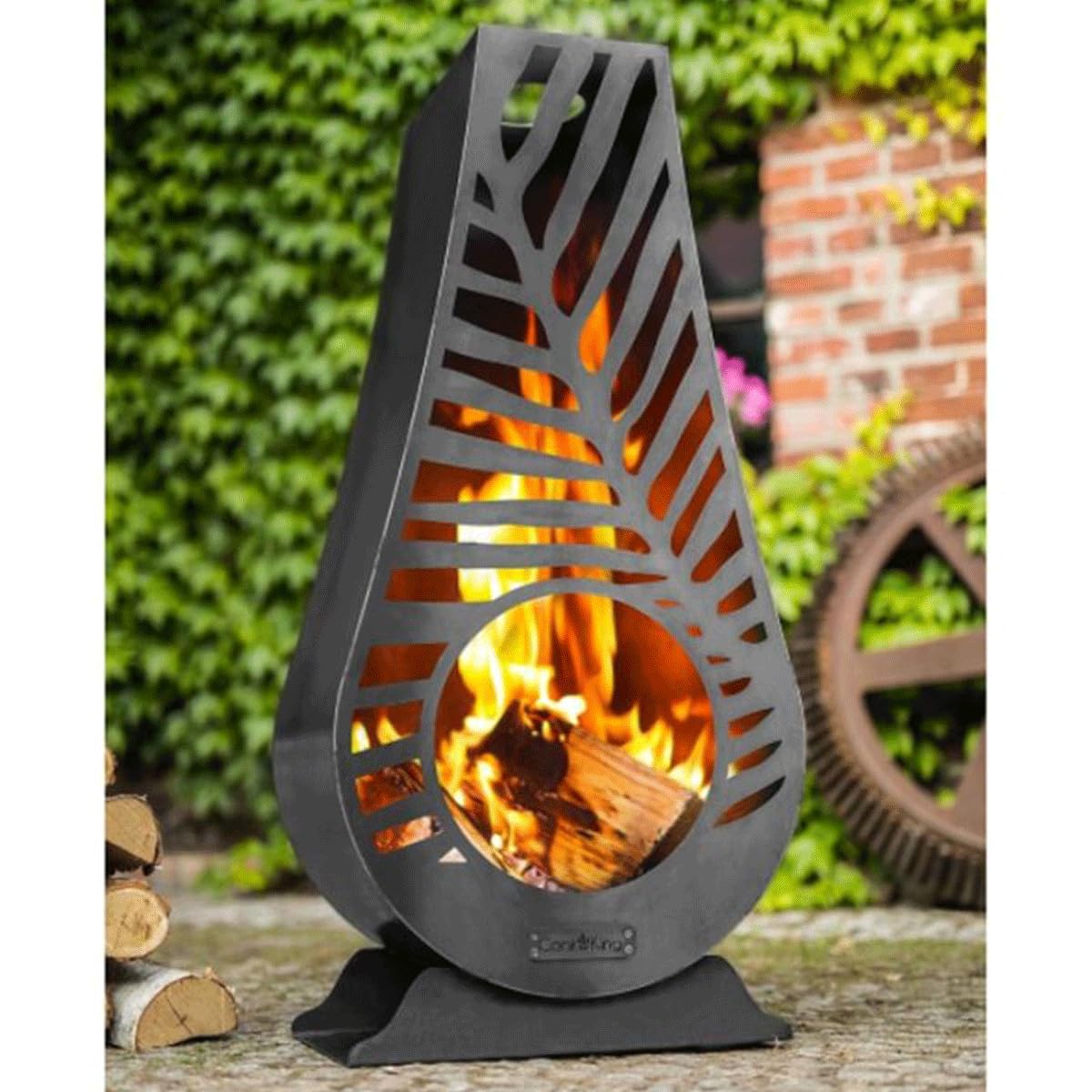 cookking-lima-gartenkamin-schwarz-stahl-50x33x108-cm image 2