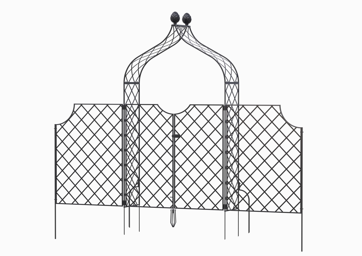 classic-garden-elements-kiftsgate-rosenbogen-tor-zaun-180-cm-schwarz image 2