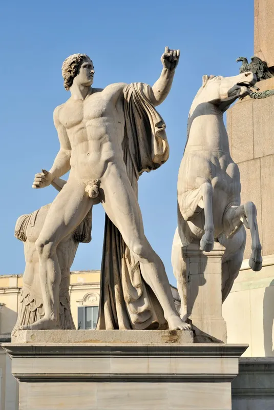 classic-garden-dioskuren-quirinal-bronze-statue-rosseb-ndiger image 1