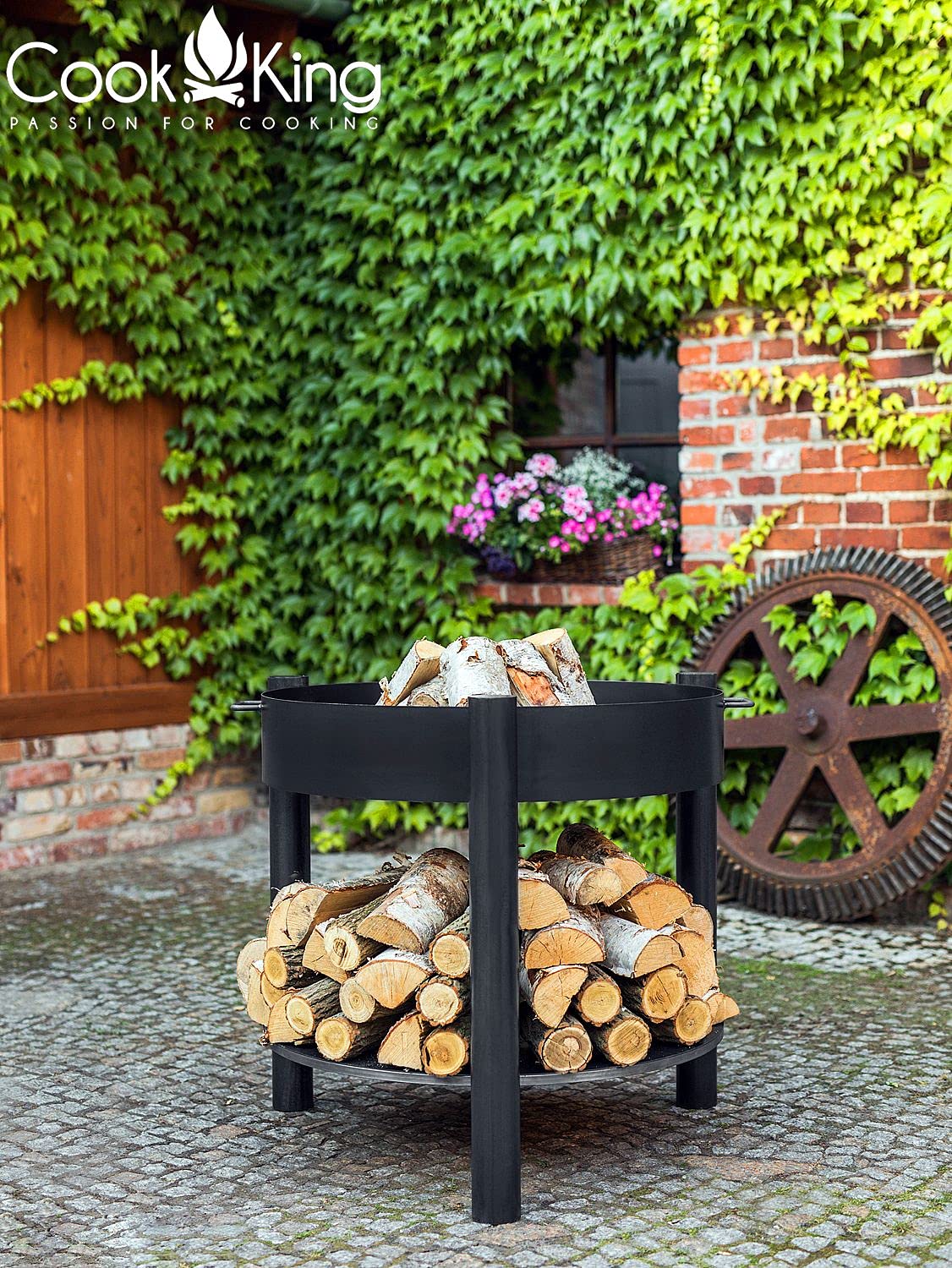 cookking-montana-feuerschale-70-cm-mit-holzfach-stahl-schwarz image 4
