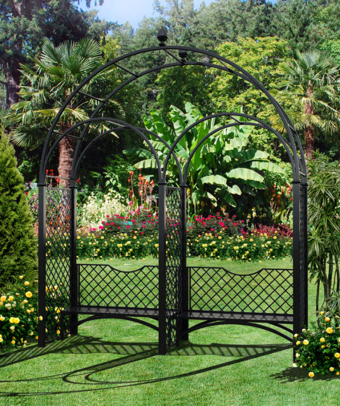classic-garden-elements-hochzeitsbogen-rosenbogen-mit-doppelbank image 1