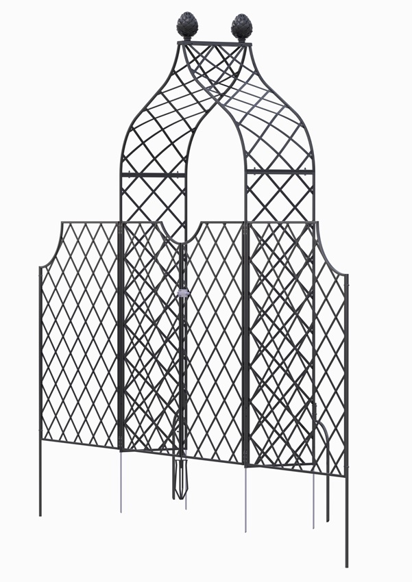 classic-garden-elements-kiftsgate-rosenbogen-tor-zaun-180-cm-schwarz image 3