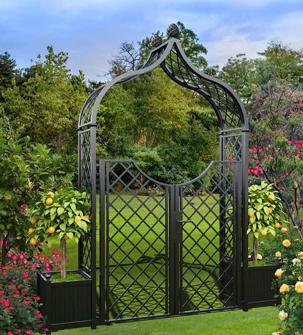 classic-garden-elements-brighton-rosenbogen-mit-tor-und-k-beln image 1