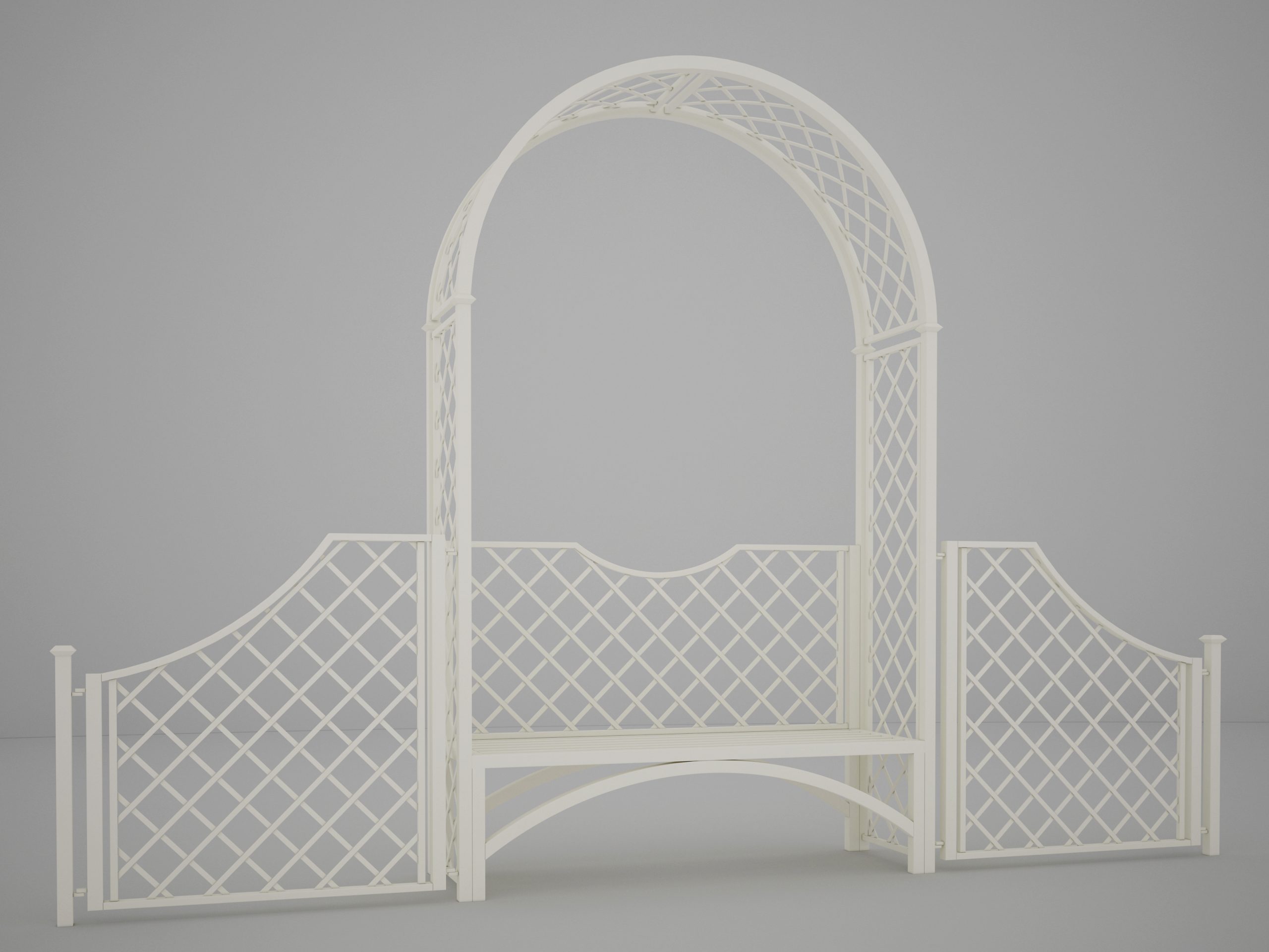 classic-garden-elements-portofino-rosenbogen-bank-zaun-wei image 1