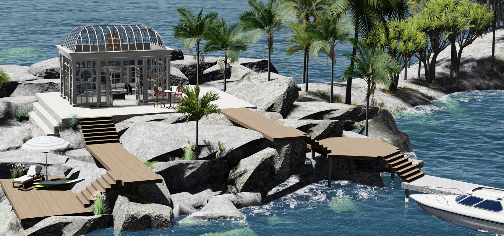 classic-garden-elements-bloomingdale-beach-strandhaus-stahl-glas-green-smoke image 3