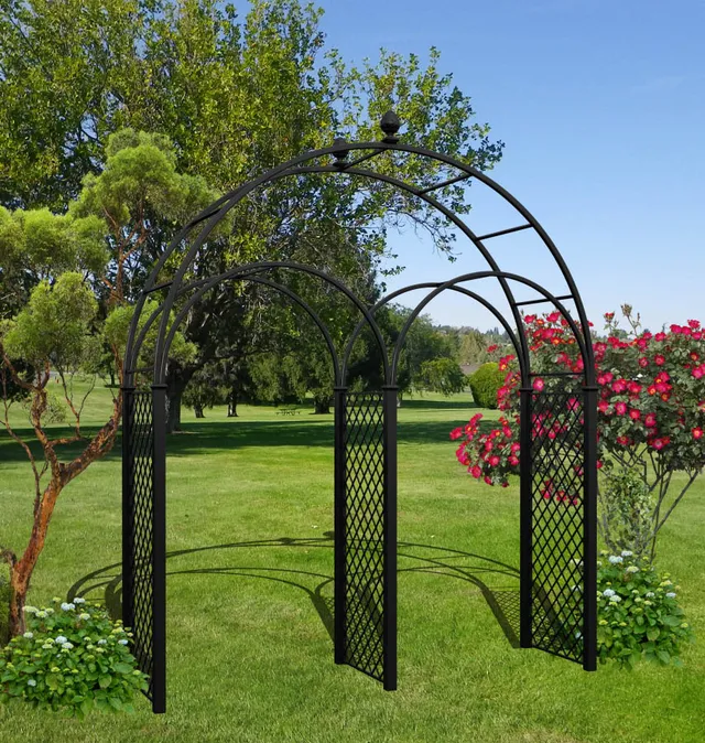 classic-garden-elements-speke-hall-hochzeitsbogen-metall-schwarz-350-cm image 1