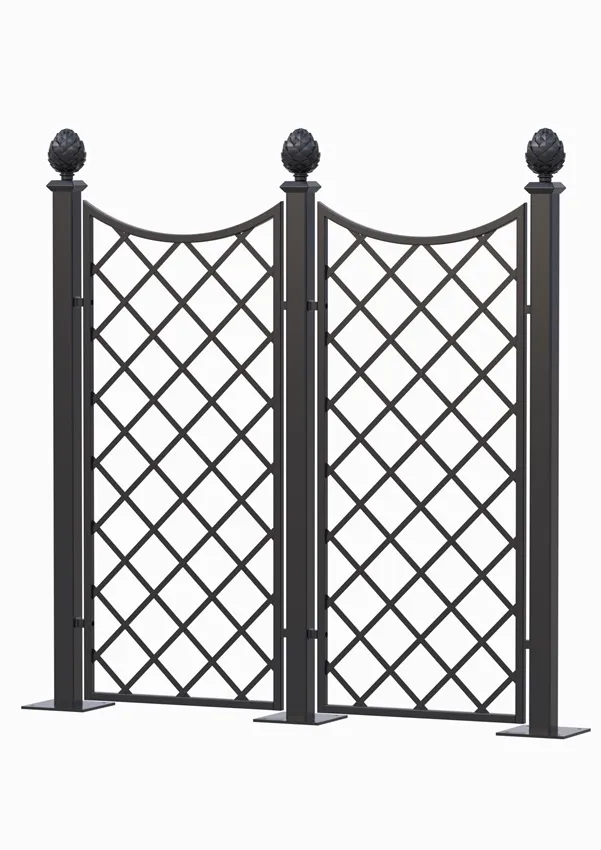 classic-garden-elements-paravent-trenngitter-metall-schwarz-zaun image 1