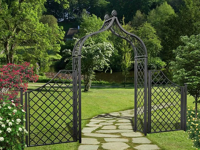 classic-garden-elements-brighton-rosenbogen-zaun-schwarz-159cm image 1