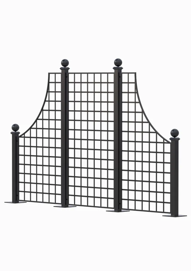 classic-garden-elements-rushton-hall-metallzaun-schwarz-344cm image 1