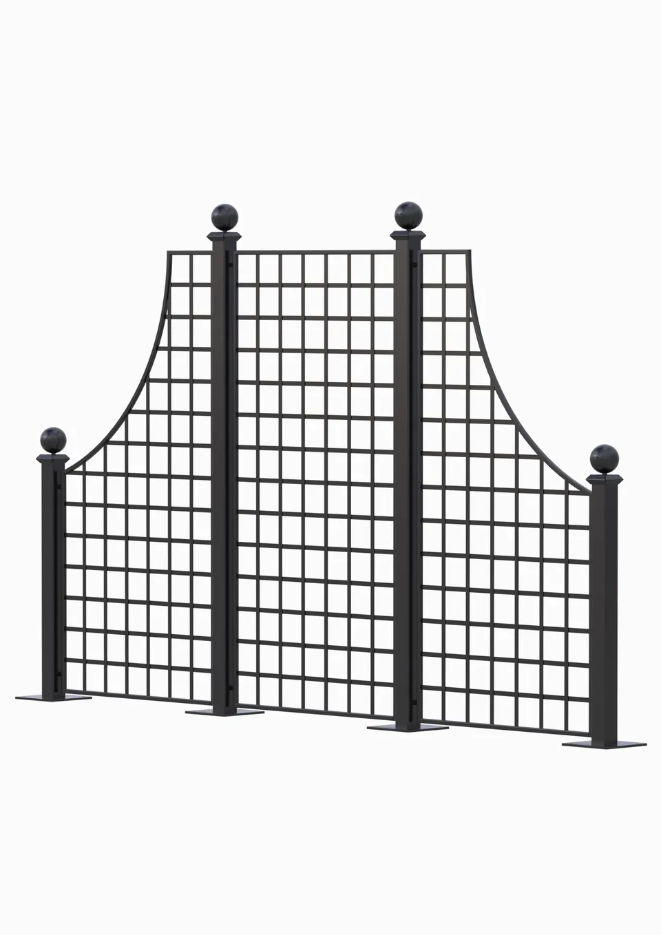 classic-garden-elements-rushton-hall-metallzaun-schwarz-344cm image 1
