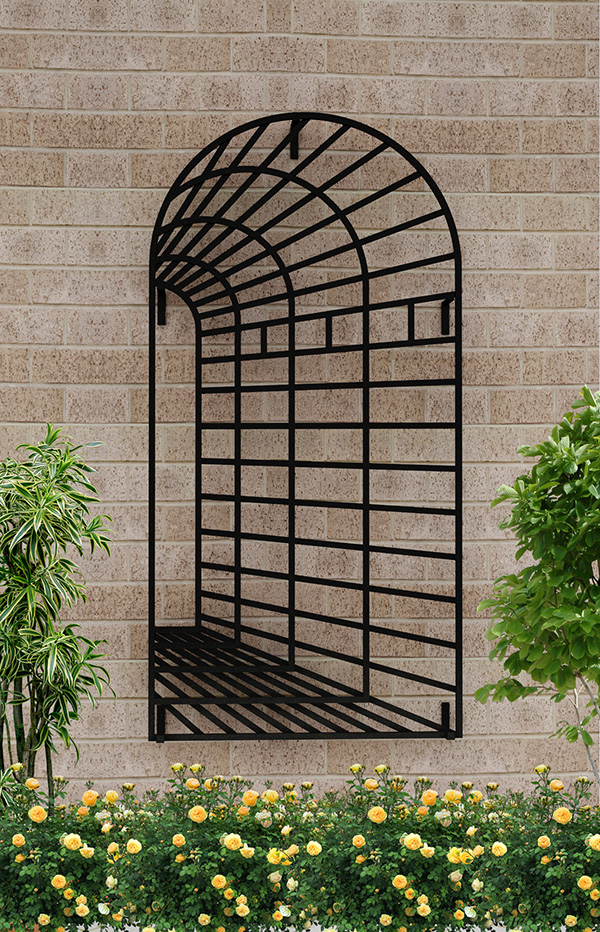 classic-garden-elements-trompe-l-il-wand-rankgitter-metall-schwarz image 8