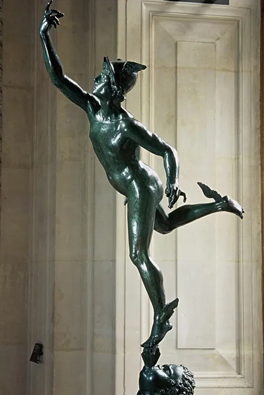 classic-garden-elements-hermes-statue-fliegender-g-tterbote-bronze image 1