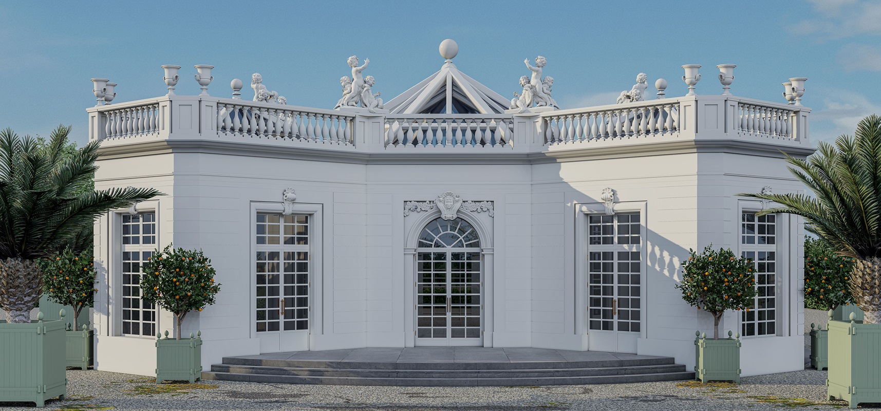 classic-garden-elements-pavillon-francais-orangerie-stahl-glas image 3
