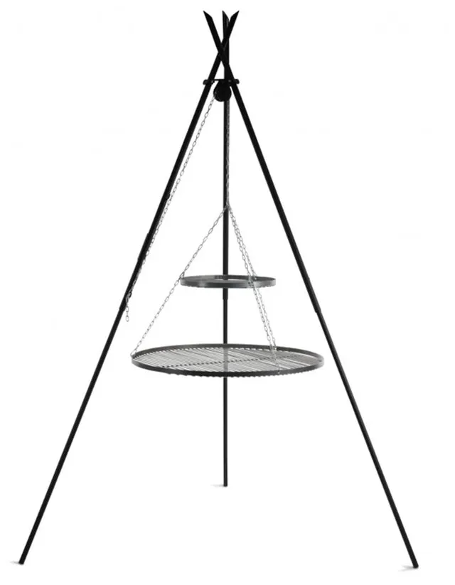 cookking-tipi-schwenkgrill-210-cm-rohstahl-doppelrost-80-40-cm image 1