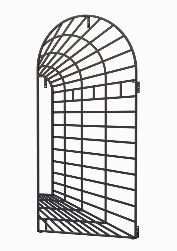 classic-garden-elements-trompe-l-il-wand-rankgitter-metall-schwarz image 4
