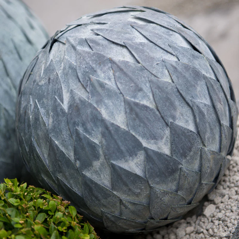 classic-garden-elements-laub-kugel-zink-deko-50-cm-verwittert image 3
