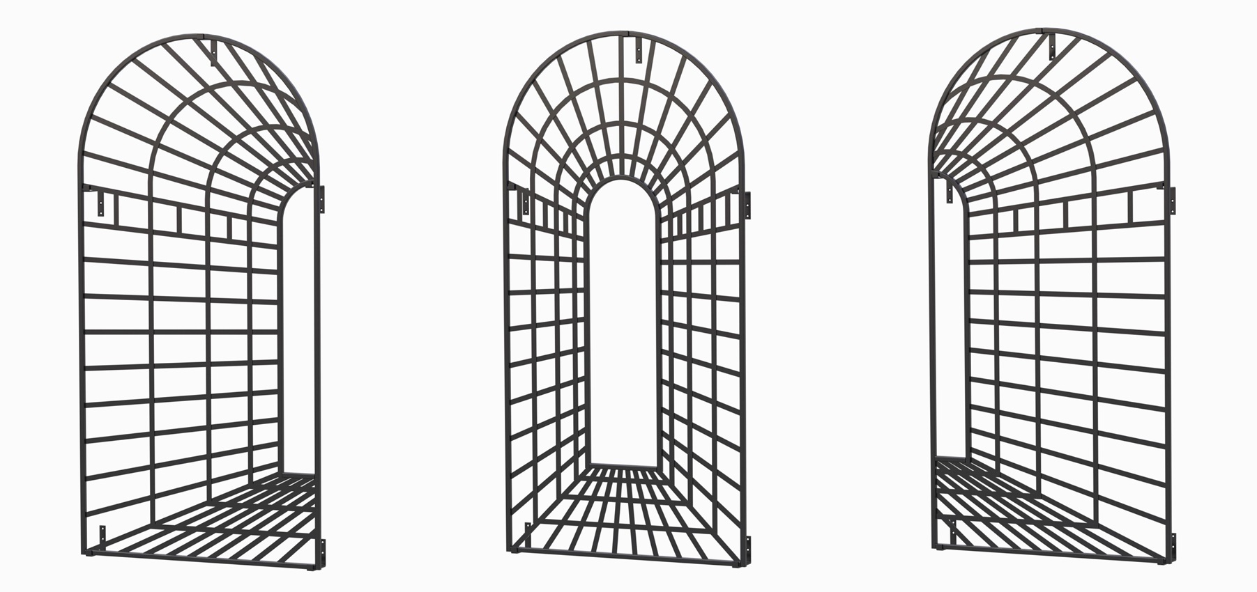 classic-garden-elements-trompe-l-il-wand-rankgitter-metall-schwarz image 2