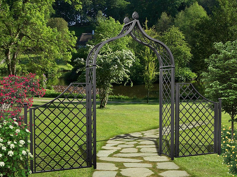 classic-garden-elements-brighton-rosenbogen-zaun-schwarz-159cm image 1