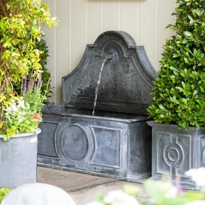 classic-garden-elements-tiber-wandbrunnen-zink-grau-mit-pumpe image 5