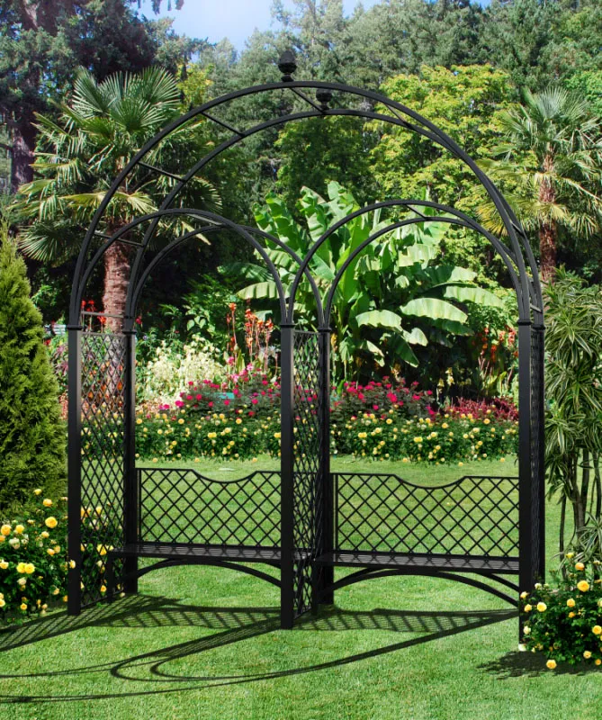 classic-garden-elements-hochzeitsbogen-rosenbogen-mit-doppelbank image 1