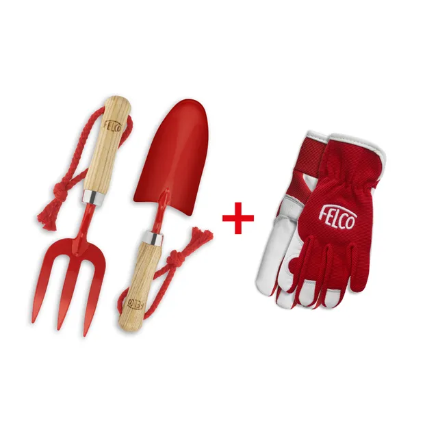 felco-720-kids-gartenset-handschuhe-alter-6-8-stahl-holz image 1