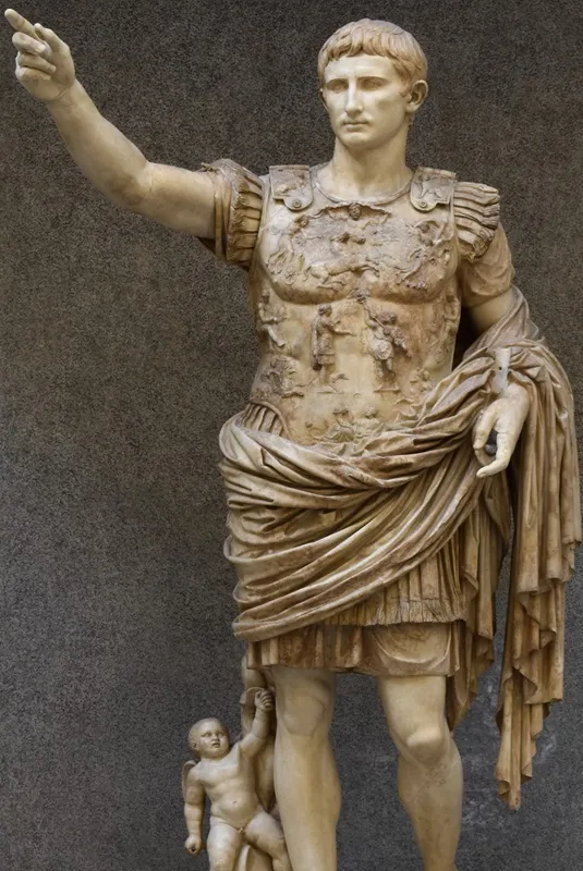 classic-garden-elements-augustus-primaporta-statue-lebensgro-marmor image 1