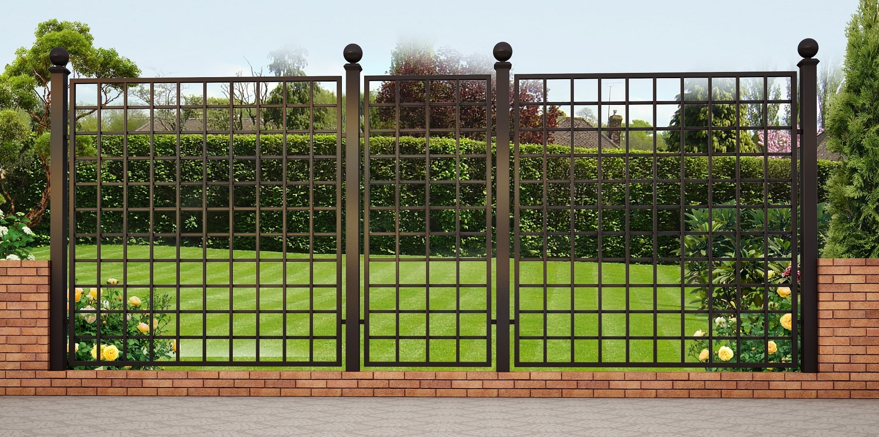 classic-garden-elements-bauhaus-trenngitter-metall-schwarz image 8