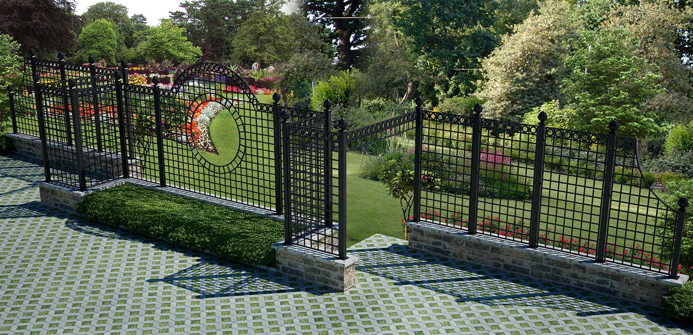classic-garden-elements-trianon-treillage-set-rosen-zaun-schwarz image 4